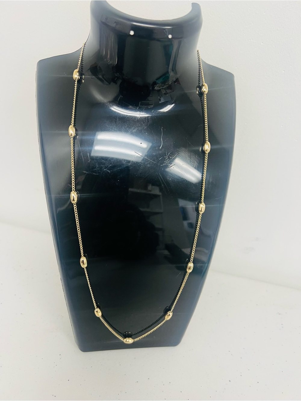Elegant Gold Bead Long Necklace - Women Jewelry #0027